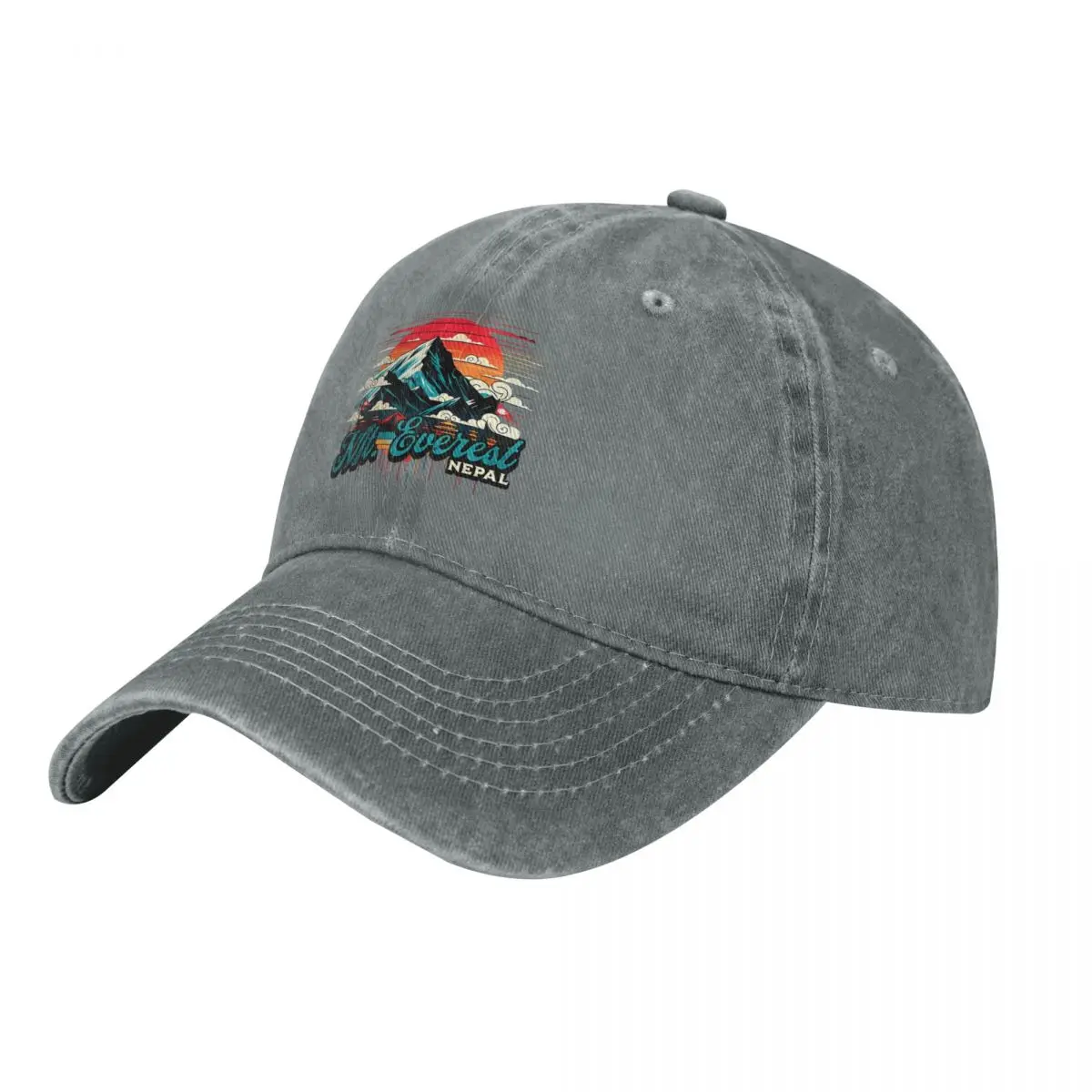 Washed Men's Baseball Cap Mount Everest Mountain Nepal Trucker Snapback Caps Dad Hat Mount everest Golf Hats