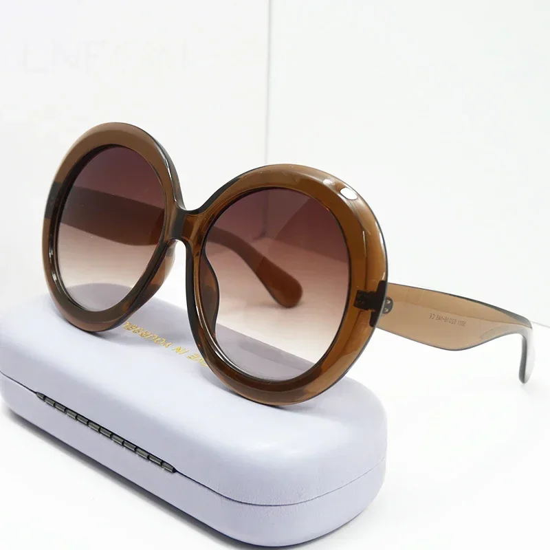 Gafas de sol redondas de gran tamaño, para mujer y hombre, de una marca de lujo, con montura grande, gafas de sol, gafas de protección, gafas de sol de gran tamaño, gafas unisex para montar en bicicleta.