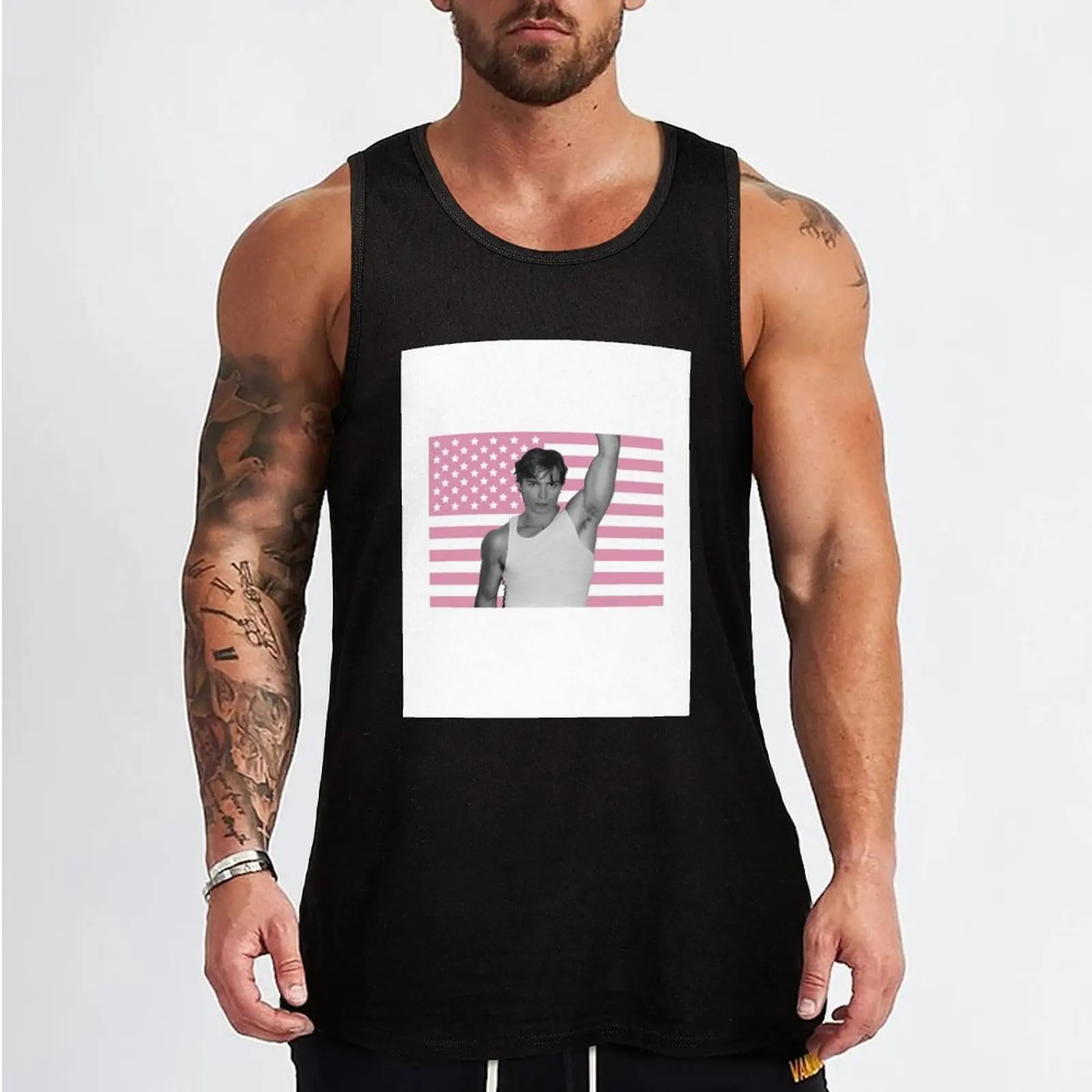 P I N K American F.L.A.G Nicholas Chavez Tank Top Men's clothing gym shirt men men gym t-shirts man