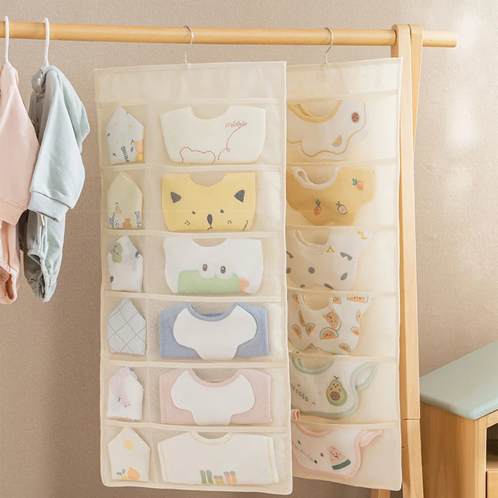 

Baby Hanging Organizers, Caddy Bed Storage Bag 18 Pockets Baby Nursery Crib Organize Hanging Closet for Diapers Toys Clothing