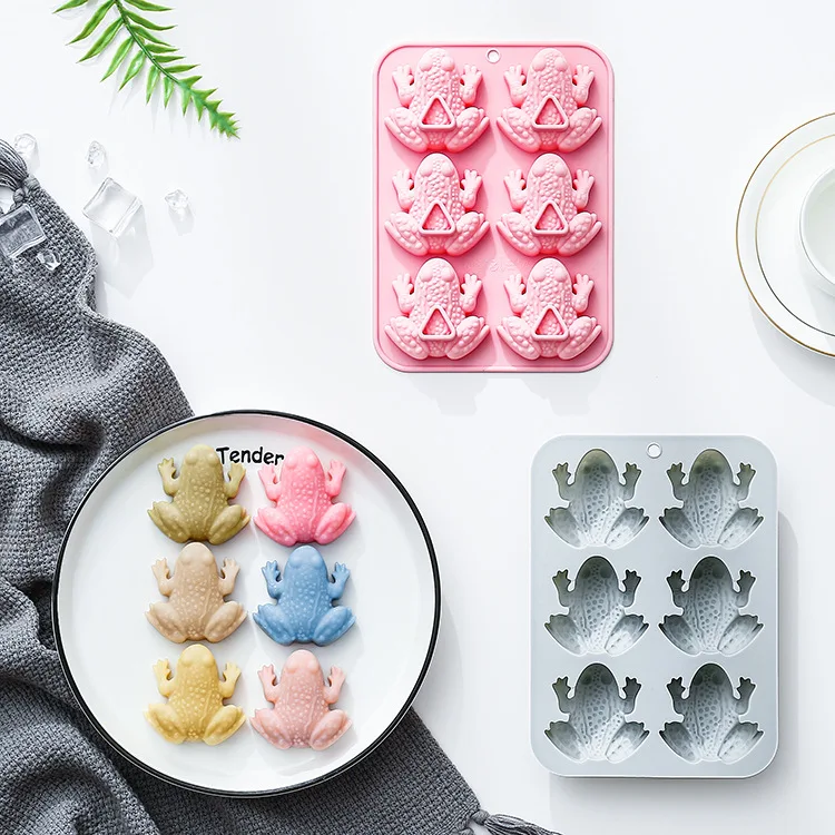 

6-hole Toad Silicone Molds Passover Frog Fondant Candy Chocolate Mould Epoxy Resin Mold Baking Cake Decoration Accessories