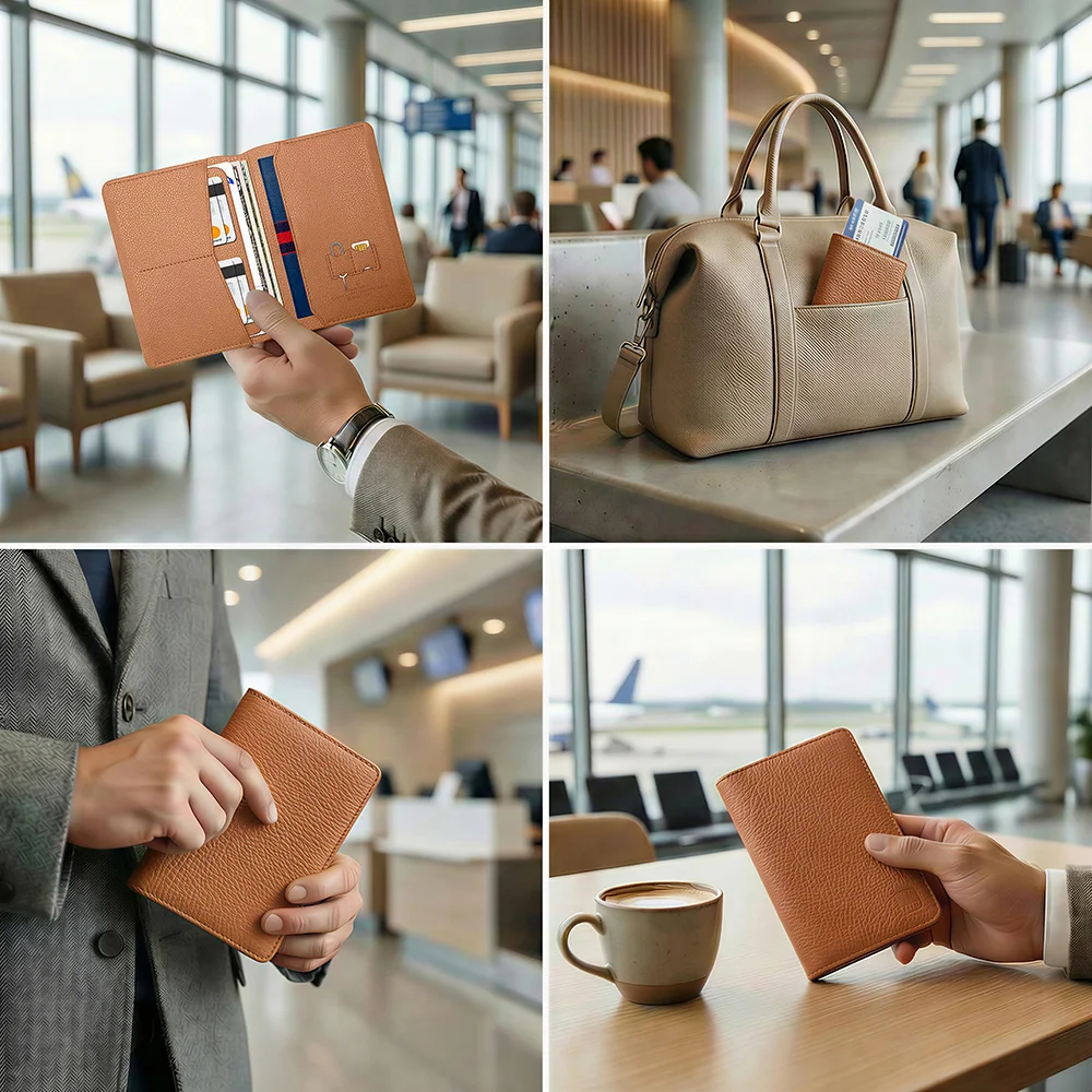 WiWU Master Reisepass-Geldbörse RFID Anti-Skimming PU-Leder-Tasche Hautfreundliche Organizer-Tasche Aufbewahrungs- und Tragetasche – Detail 5