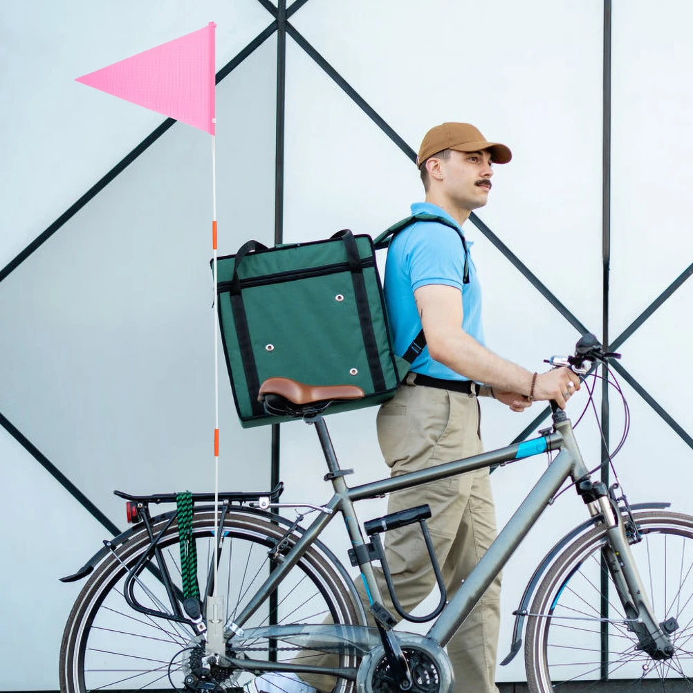 

2 Sets Bike Safety Flag Bicycle Advertising Cycling Warning Small Accessories Outdoor Decor Durable Sturdy Portable Reliable