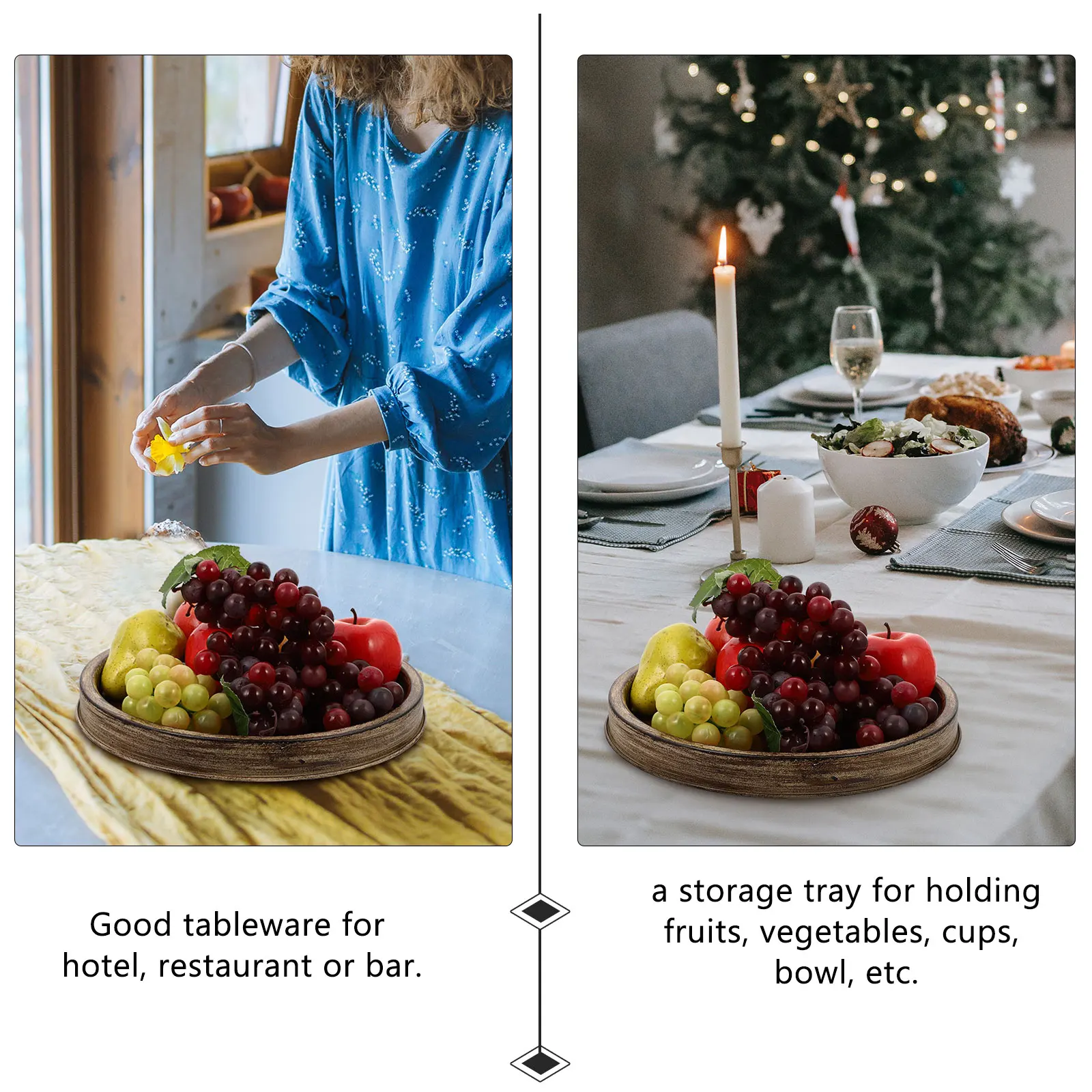 

American Style Fruits Iron Serving Tray Plate for Kitchen Snacks Bread Fruit Storage Organizer Fruits Dish