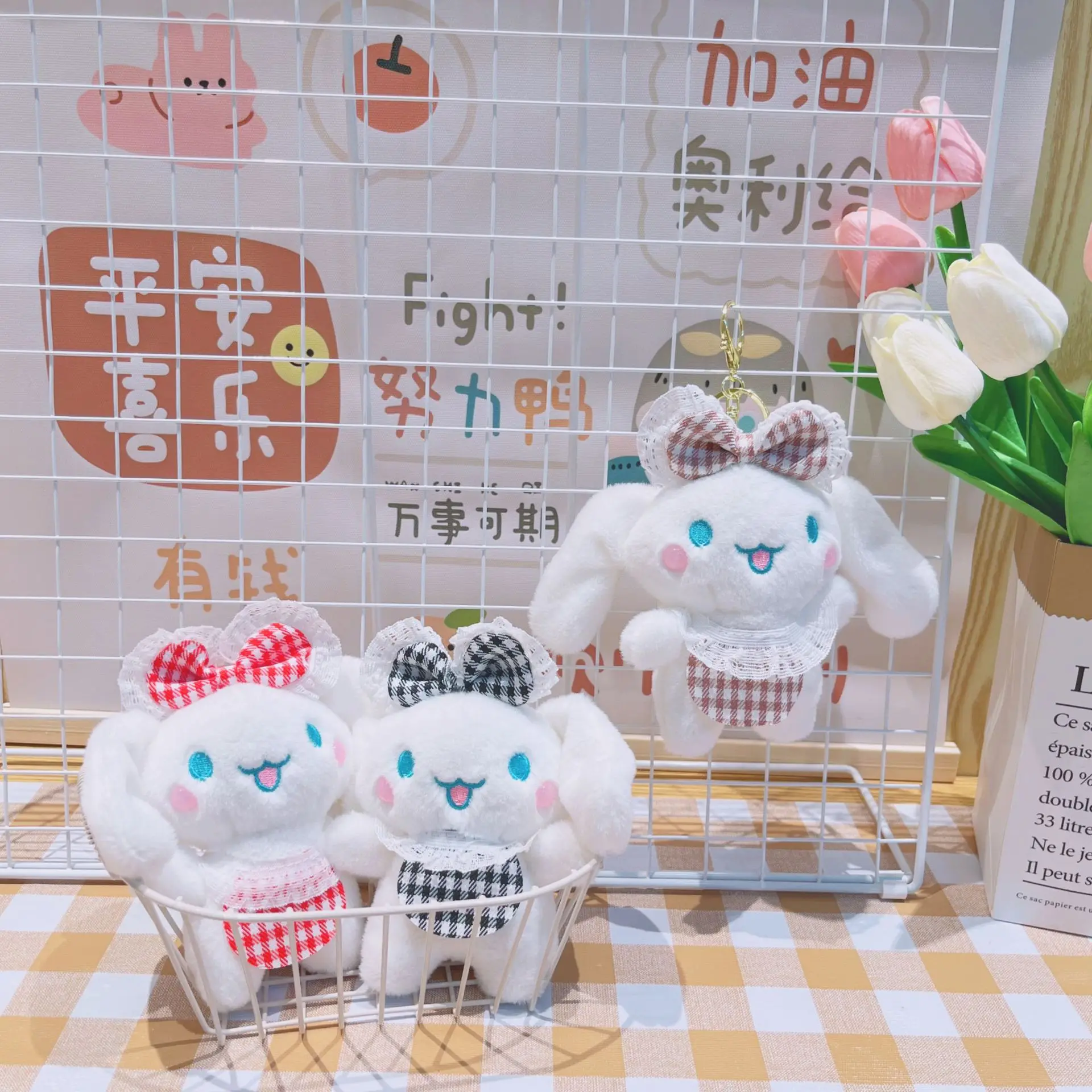 かわいいサンリオシナモロールぬいぐるみおもちゃバックパックペンダントキーホルダーカップル親友スタイルペンダント女の子の誕生日クリスマスギフト