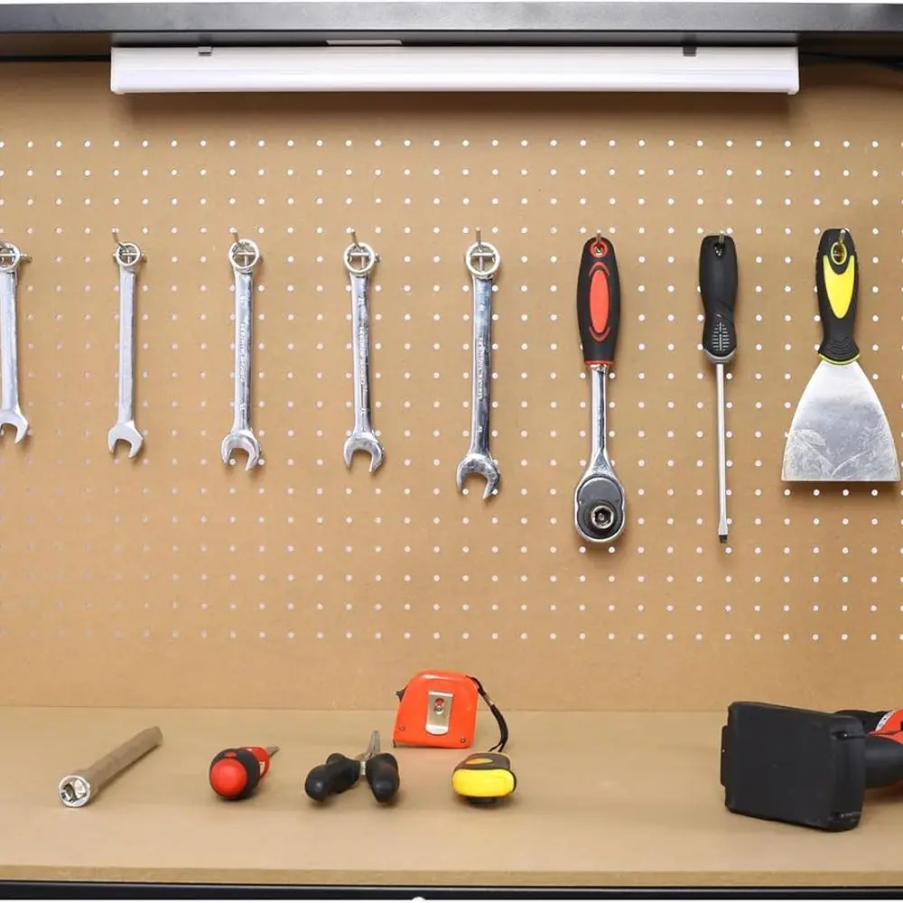 Sturdy Steel Workbench with Power Outlet, USB Ports, LED Lights, and Storage for Heavy-Duty Use