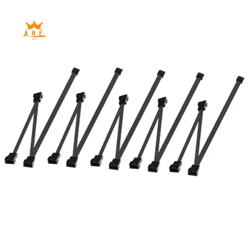 

A08E-4-контактный ШИМ-кабель для вентилятора процессора, от 1 до 3-контактного разветвителя, удлинительный кабель с черными рукавами, разъем для удлинителя вентилятора 3/4 ШИМ