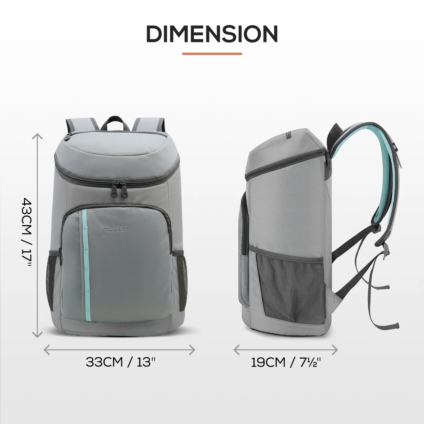 Mochila térmica TOURIT para pícnic, bolsa térmica de gran capacidad para comida con abrebotellas, bolsas refrigeradoras aisladas a prueba de fugas