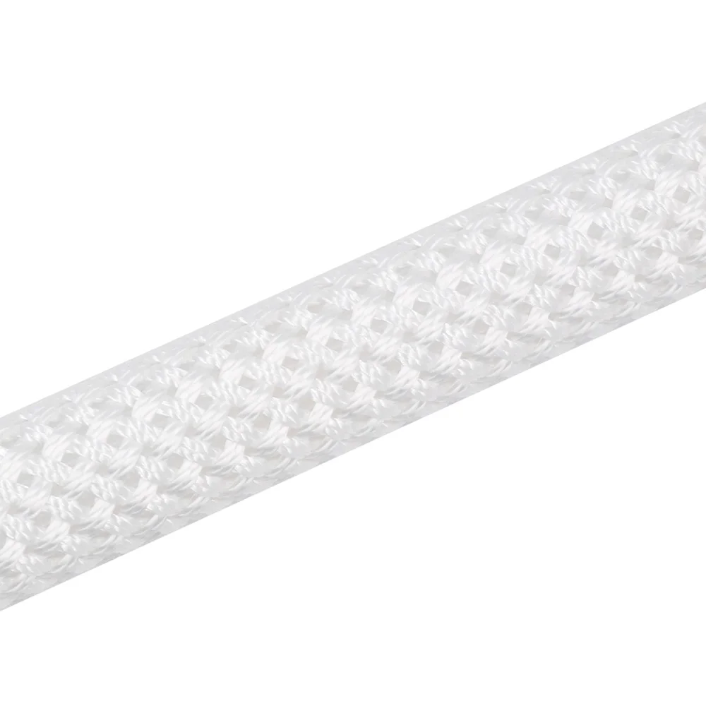 Close-up of the white mesh rope covering