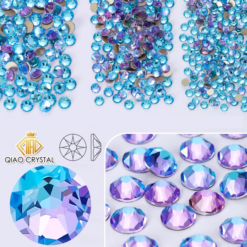 QIAO Piwinkle SS16-SS30 AAAAA 2088 Strasssteine Kristall Flatback 8 Große 8 Kleine 16-fach geschliffene Steine für DIY-Bastelarbeiten und Nagelkunst-Dekoration