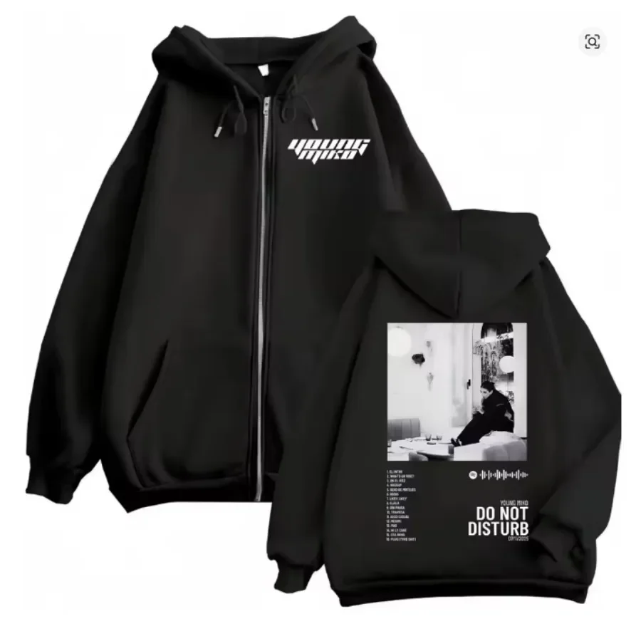 Rapper Young Miko Merch Zip Up Hoodies High Quality Fashion Long Sleeve Zipper Sweatshirts Men Women Casual Loose Pullovers