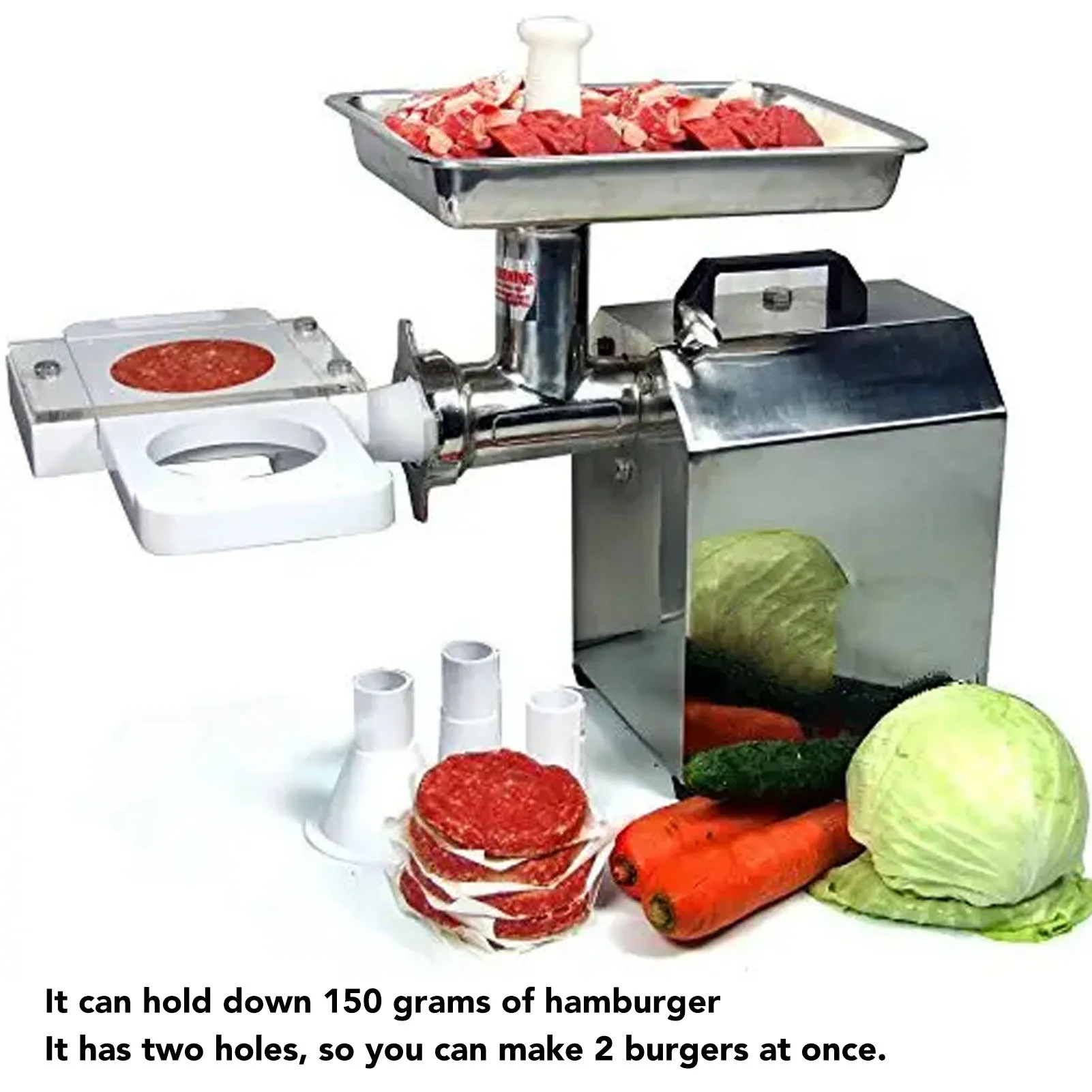 Hamburger Pressing Mould Maker Non Stick 2 Holes ABS Hamburger Press Patty Maker for Sausage Filler Meat Grinder