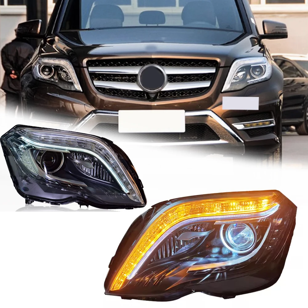 

Светодиодные фары для Mercedes Benz GLK 08-15, высокий стиль, светодиодные DRL, автомобильные фары в сборе, сигнал, автоаксессуары, модифицированная лампа