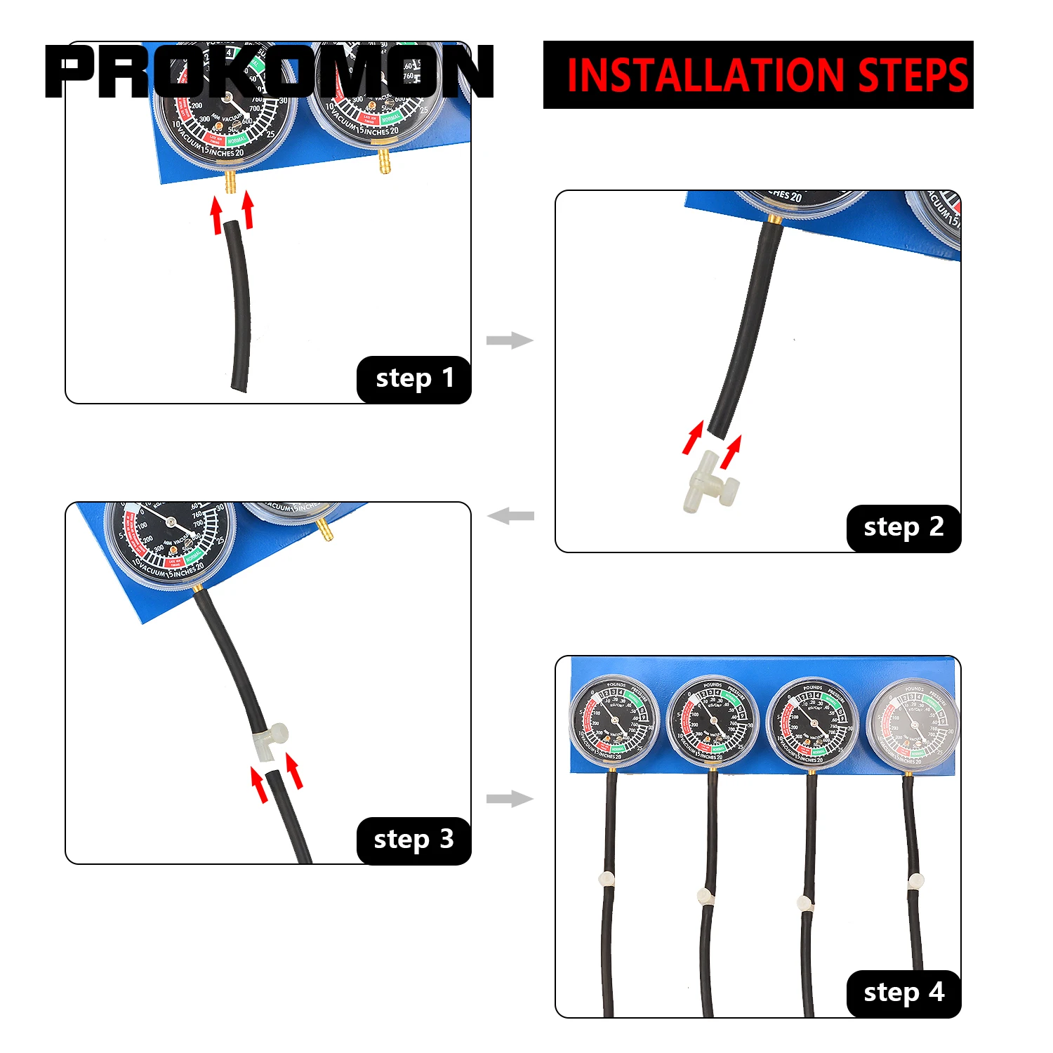 Cylinder Carburetor Synchronizer Set Vacuum Balancer Gaugefor Motorcycle Motorbike Carbs