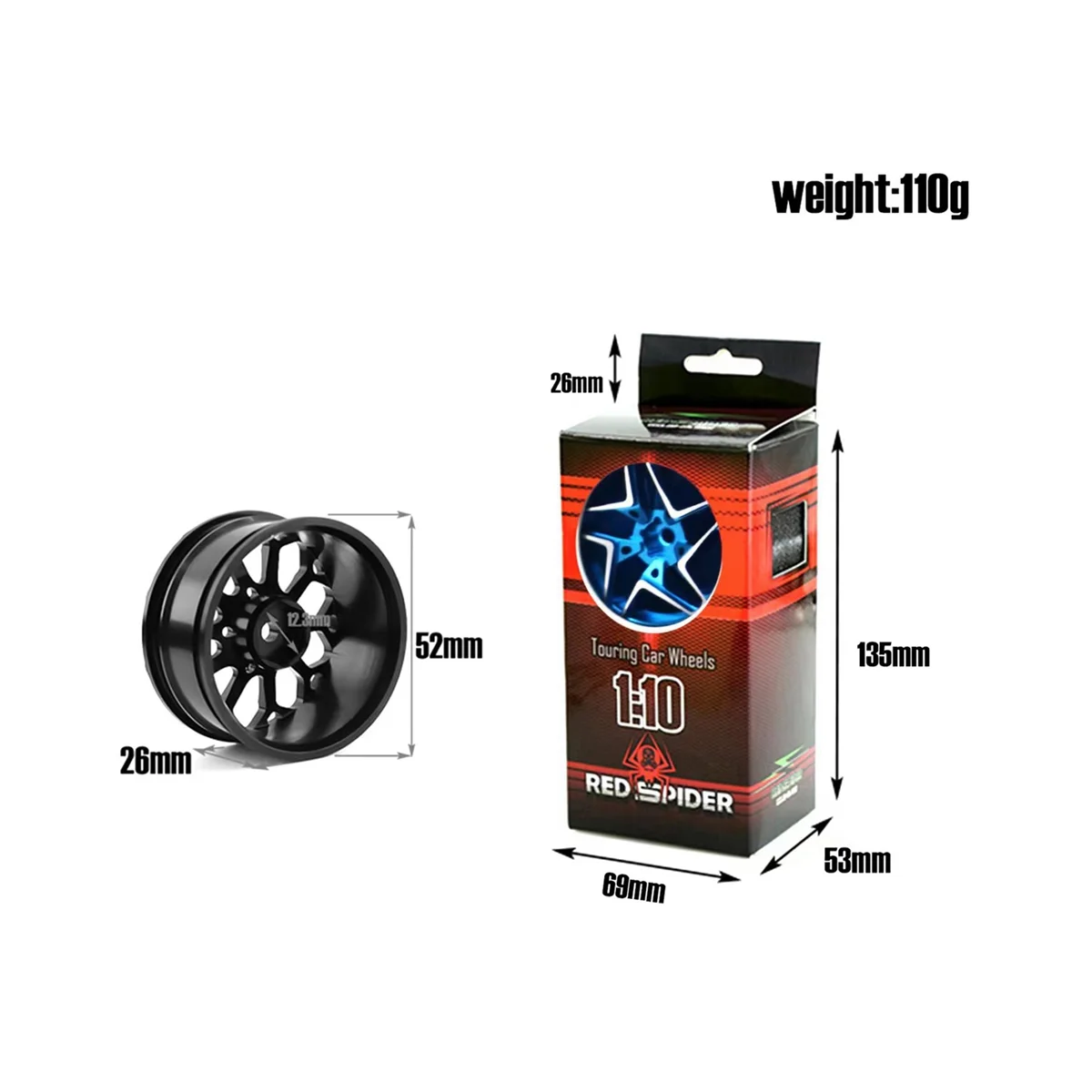 4 szt. 1/10 samochód do driftu drogowego 52MM stop aluminium metalowa piasta koła 1.9 Cal Climb obręcz koła samochodu dla, złota