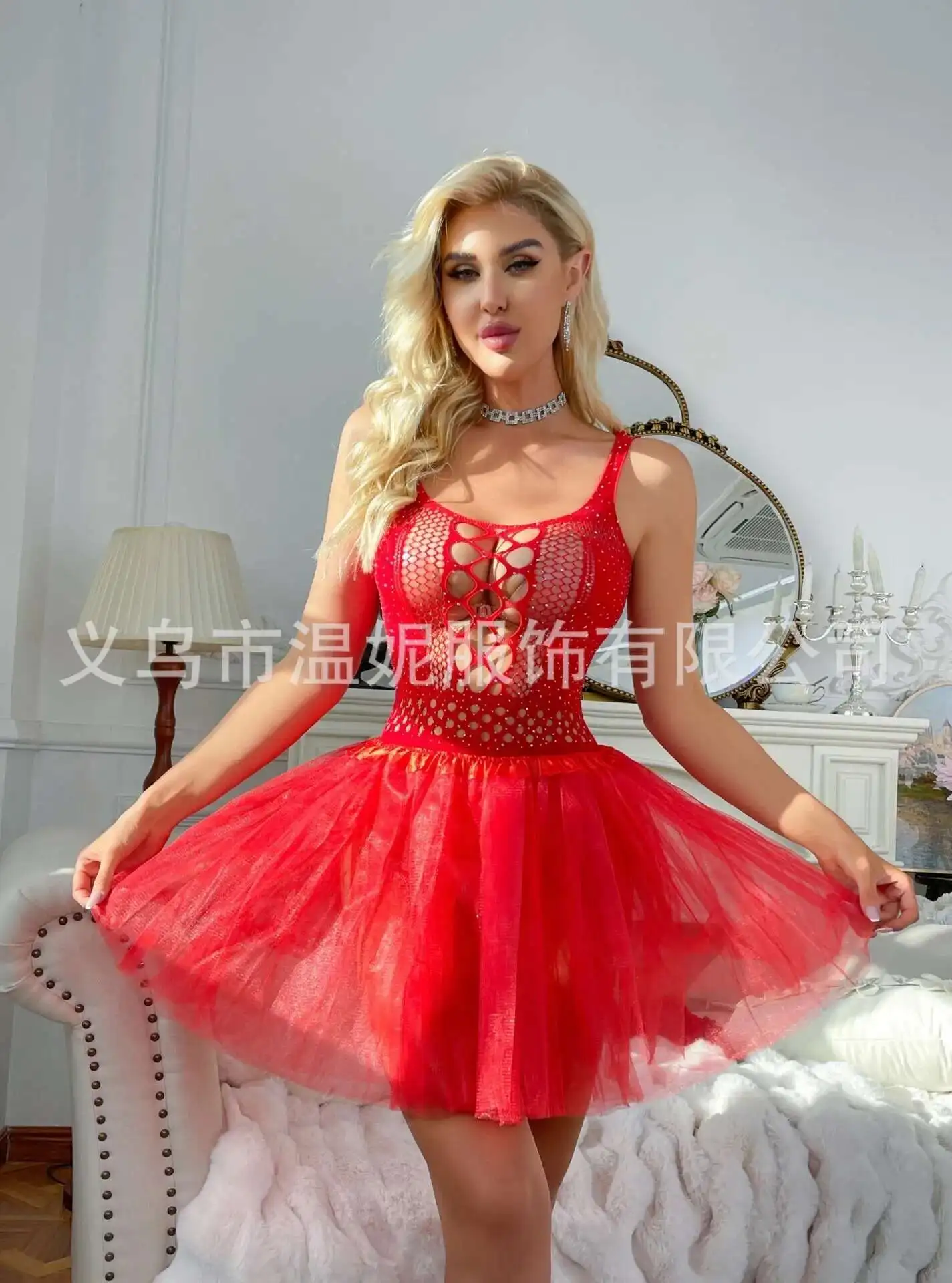 New Red Sequines Ballerina Fairy Prom Party Costume Girls Dance Wear Gymnastic Ballet Dress Elegant Charming Comfortable C12H