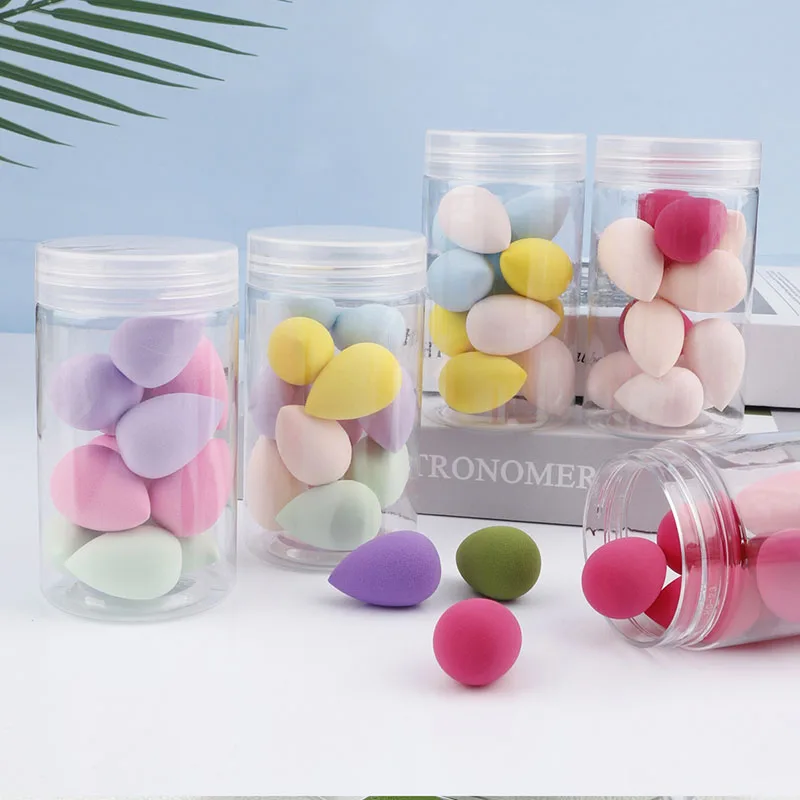 12pcs Makeup Sponge Set With Storage Jar, Velvet Beauty Blenders, Makeup Sponge Beauty Egg, Foundation Cosmetic Puffs