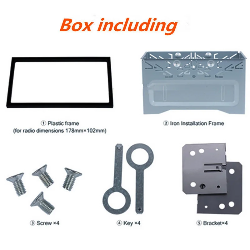 Kit Staffe Universali 2 DIN Per Montaggio Autoradio – Supporto In Metallo Per Autoradio MP5 DVD CD, Viti Incluse - 3
