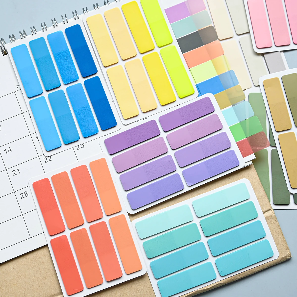 1 Pack 160 Pcs Page Markers Sticky Note Page Labels, Reusable File Index Sticker Tabs, Waterproof File Flags, Morandi Stickers