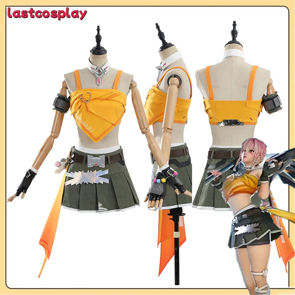 

Game OW Roleplay Disguise Mercy Costume Women Cosplay Skirt Tops Gloves Belt Outfits Halloween Carnival Party Fantasia Suit