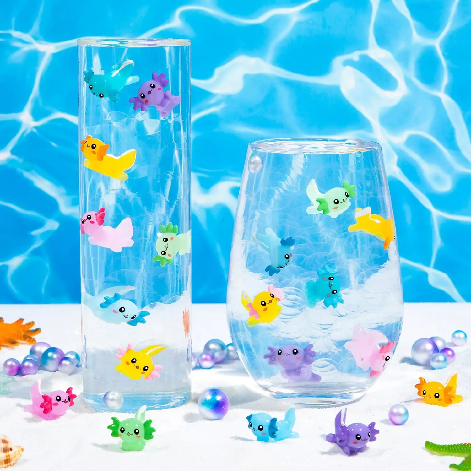 10/20 قطعة شخصيات صغيرة من الراتنج Axolotl تمثال Axolotl صغير لون عشوائي حيوانات مصغرة الحلي DIY بها بنفسك حديقة الجنية بوعاء