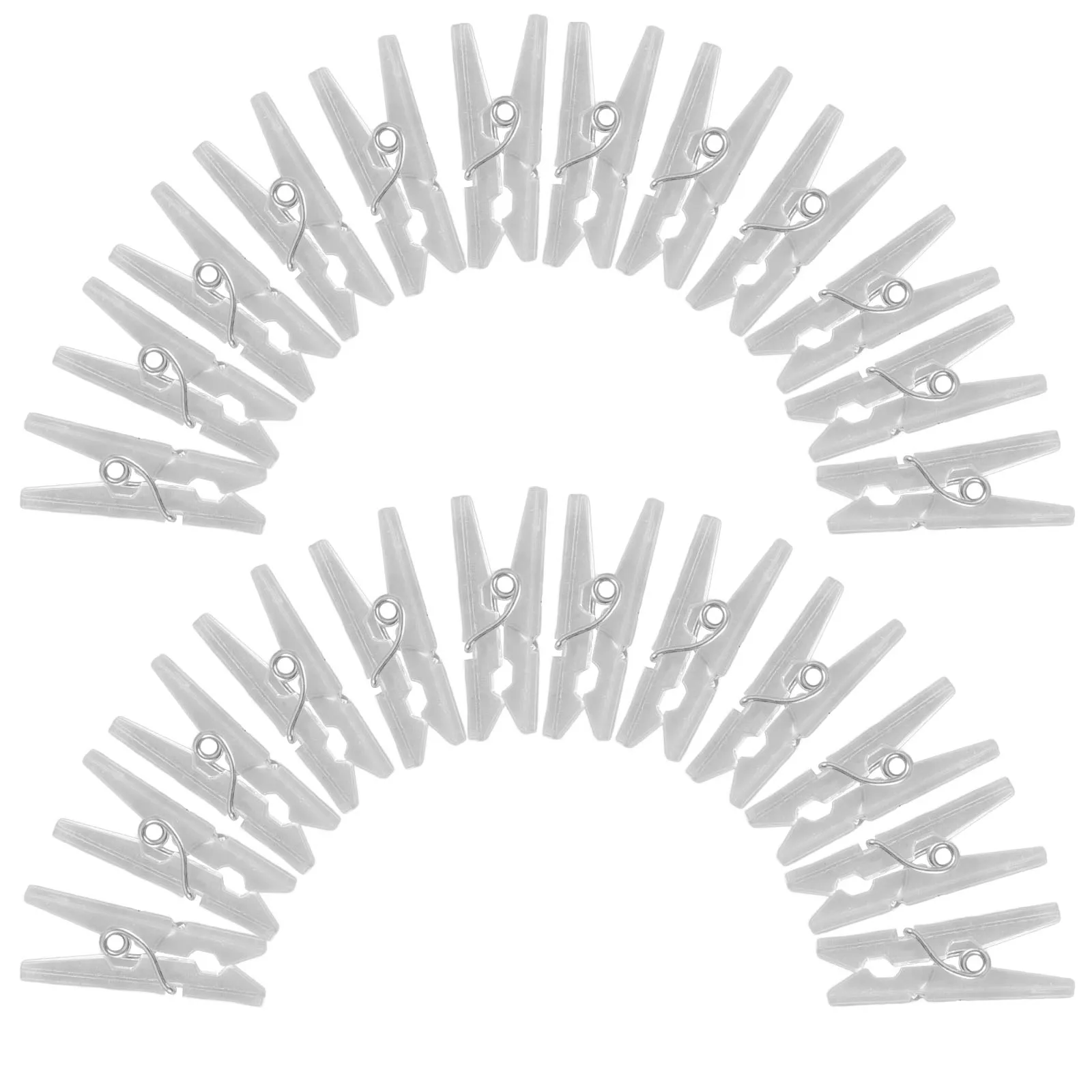 

50pcs Mini Clothespins Transparent Plastic 25x03x1cm for Clothes Line Bag Sealing Hanging Photos Baby Clothes Wall Decoration