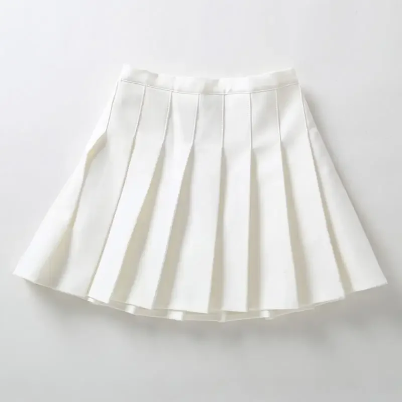 2024 New Children Summer Girls Mini Skirts Vintage Pleated Skirt Korean Tennis Skirts Short Student Uniform Skirts White Black