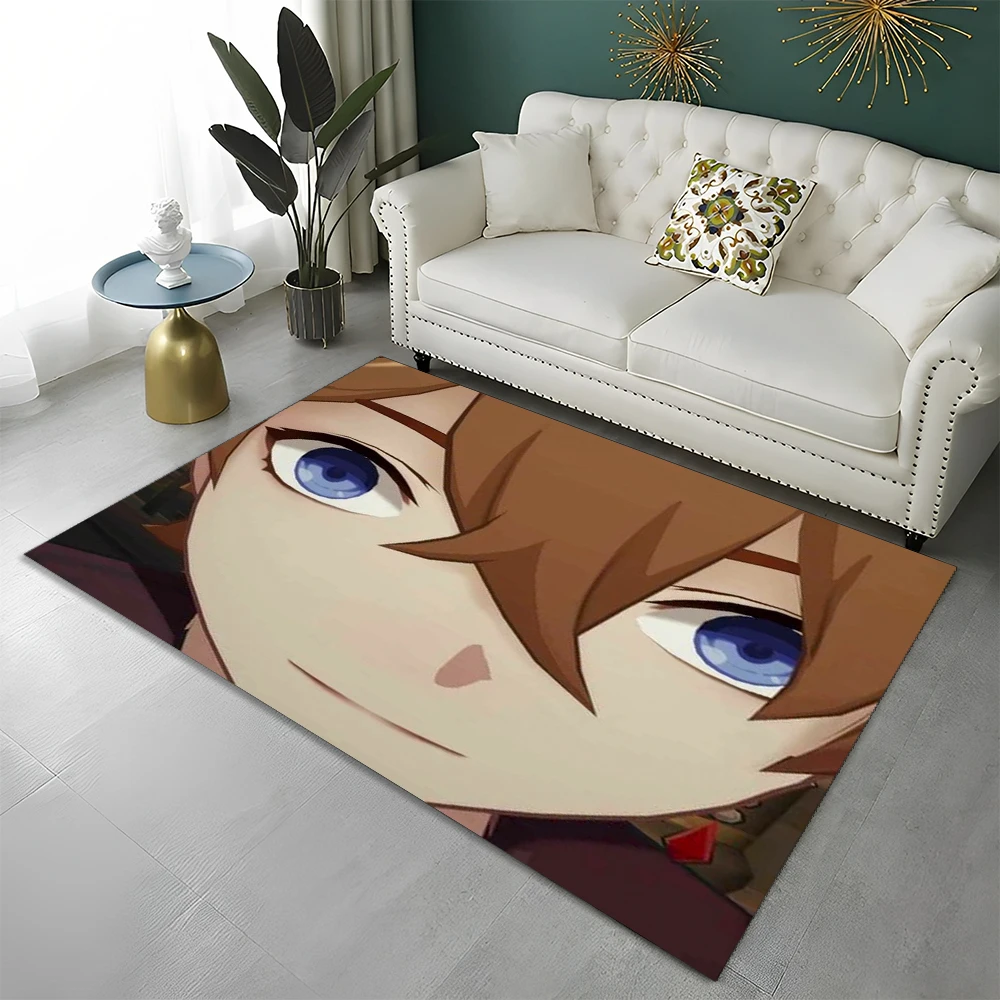 Game Genshin Impact Gamer Cartoon Carpet Rug for Home Living Room Bedroom Sofa Doormat Decor,Child Area Rug Non-slip Floor Mat