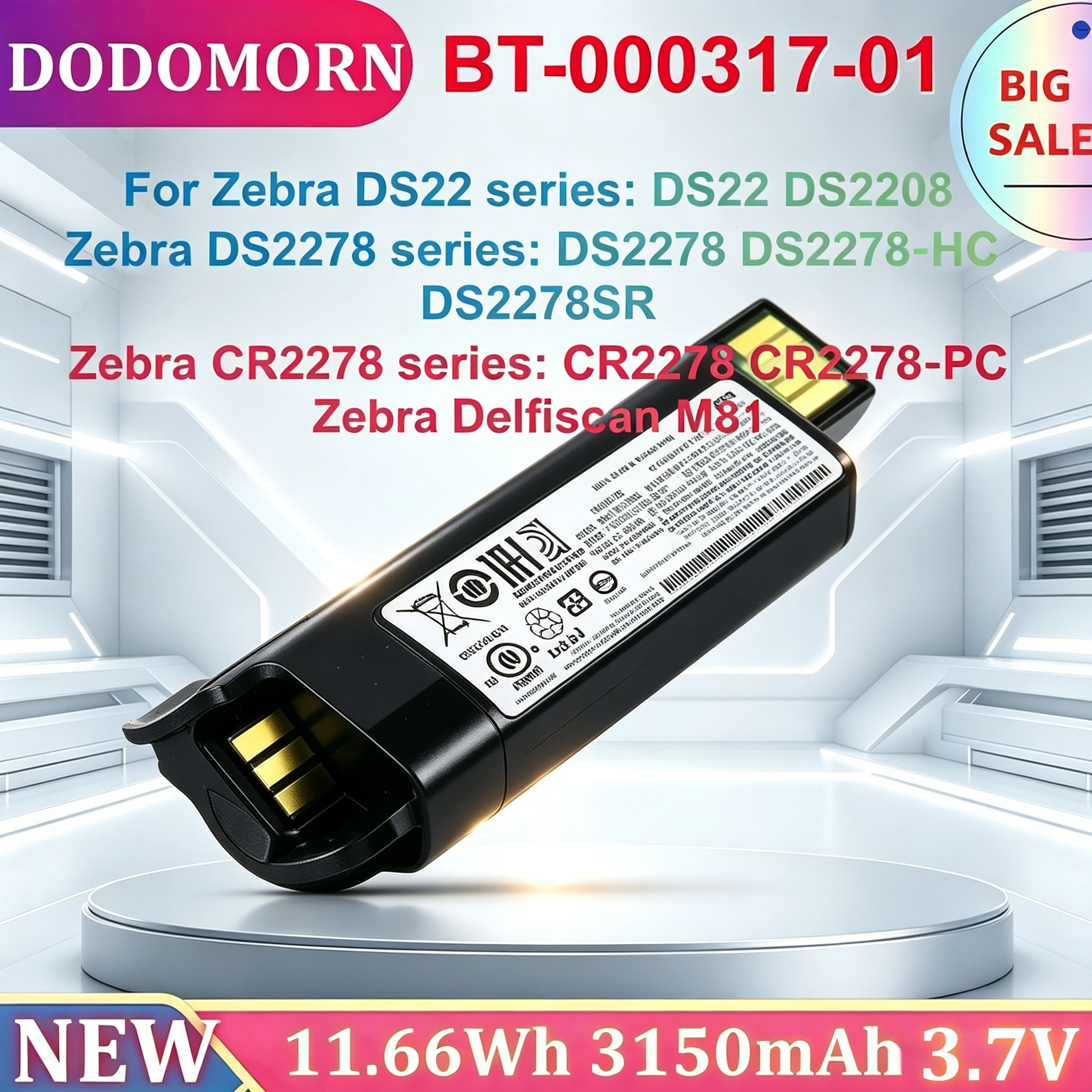 High Quality BT-000317-01 Battery For Zebra DS22 DS2278 DS2278SR CR2278 CR2278-PC DS2278-HC  Barcord Scanner