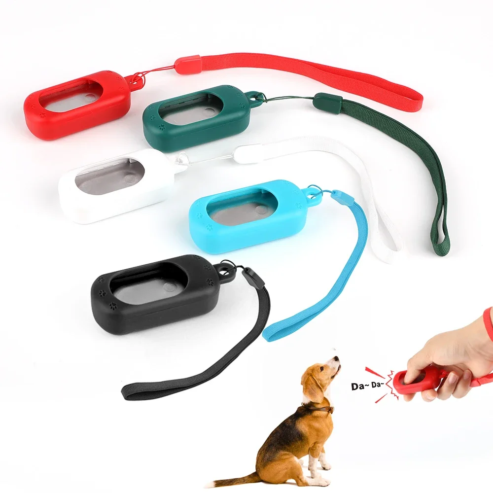 Dog Training Clicker Plastic New Dogs Click Trainer Aid Too Adjustable Wrist Strap Sound Key Chain Dog Supplies for Cat