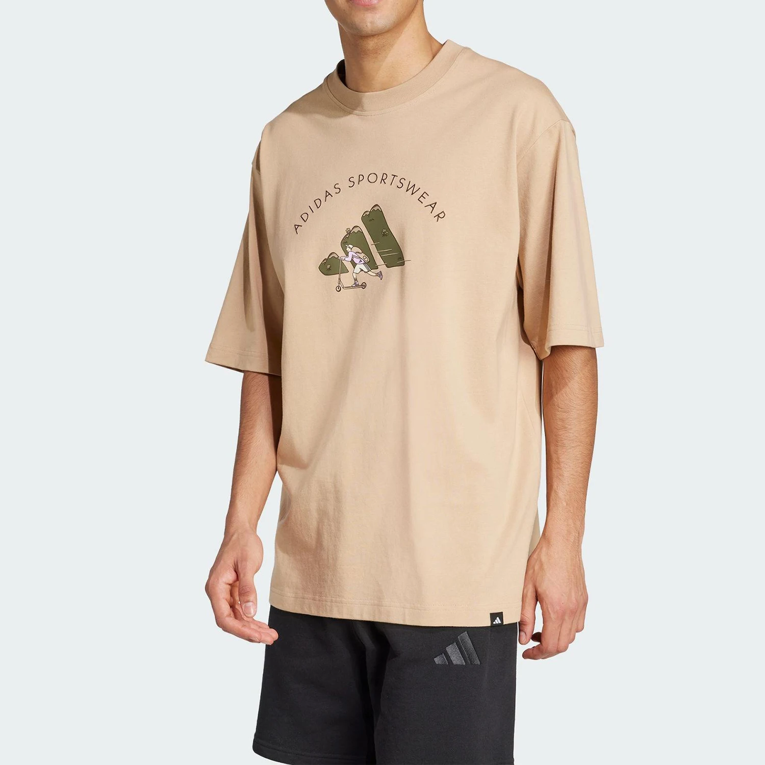 

Adidas genuine 2025 Summer Men's Loose Outdoor Round Neck Short Sleeve JJ3967