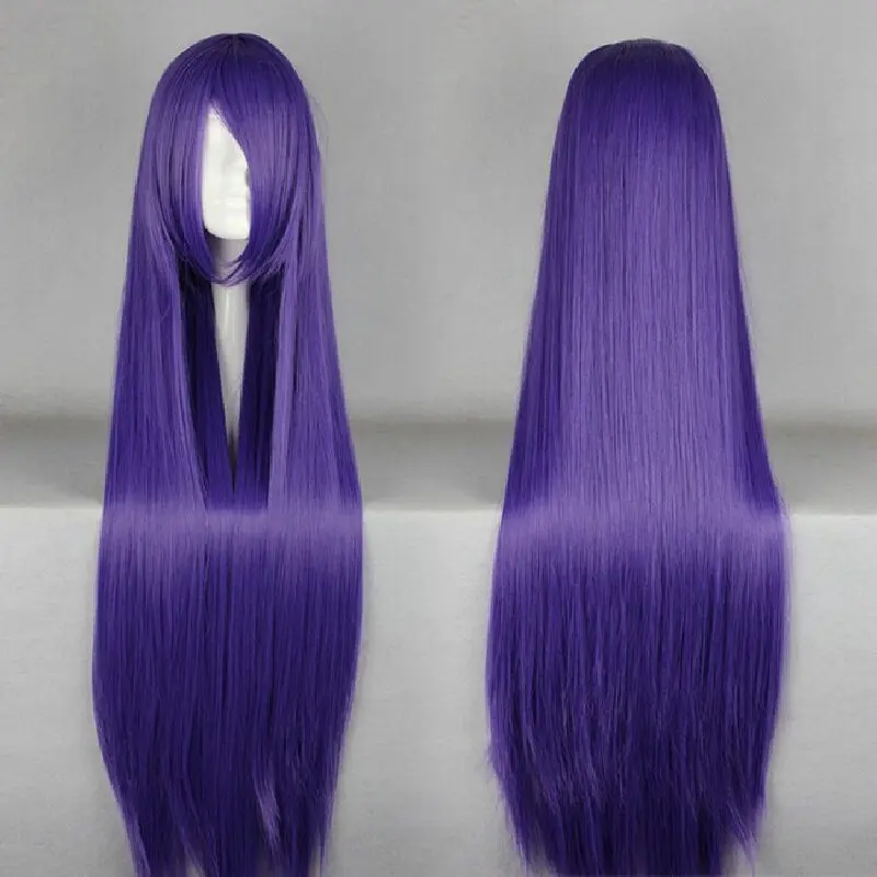 Fei-Show Hair Purple Diamond Blue 40 Inches/100 cm Long Synthetic Heat Resistant Salon Party Costume Cos-play Straight Wig