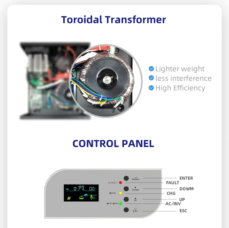 24v 1kw 3kw UPS 220V 3kva Hybrid Solar Inverter