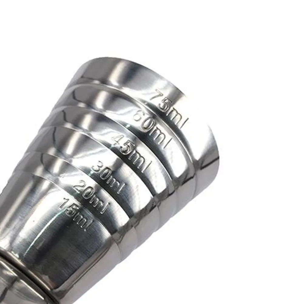 Stainless Steel Jigger Bar Tapered Measuring Cup Silver Multi-Scale Ounce Milliliter Tablespoon Measurer Cup for Bar Tools