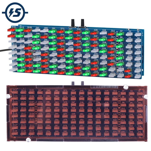 DIY zestawy elektroniczne zielony czerwony LED migający analizator widma Audio wyświetlacz C51 mikrokontroler pokładzie LED wskaźnik poziomu Audio