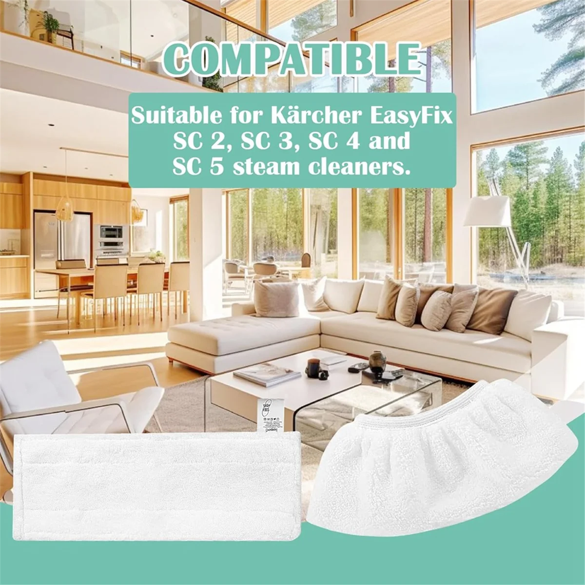 مجموعة قماش من الألياف الدقيقة لملحقات منظف البخار Easyfix SC1 SC2 SC3 SC4 SC5، غطاء من الألياف الدقيقة قابل للغسل