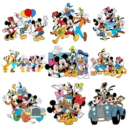 Mickey Minnie Mouse & Friends Cartoon Patches for Clothes Heat Transfer Stickers DIY Kids T shirt Iron on for Women Appliqued