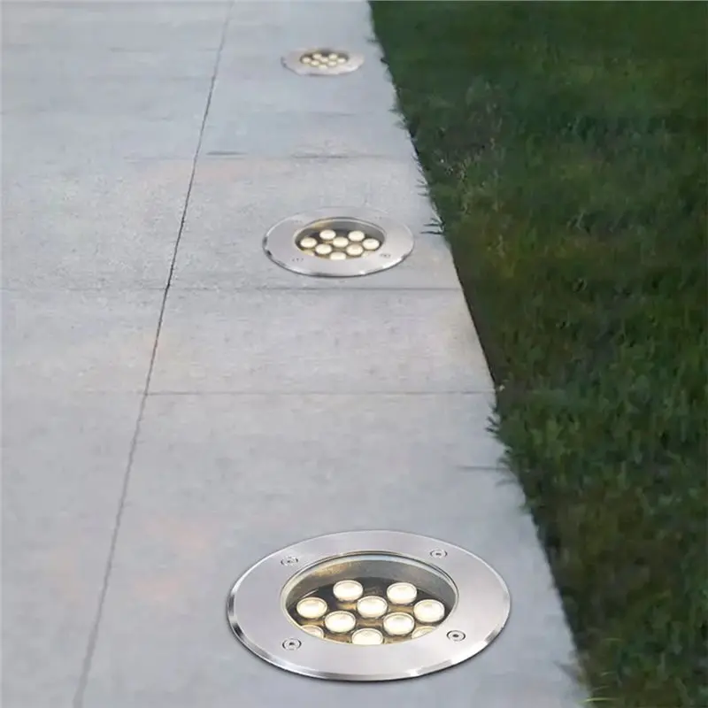 DT19-12W LED Outdoor Ground Garden Floor LED Underground Buried Lamp Spot Landscape Light AC 85V-265V White Lighting