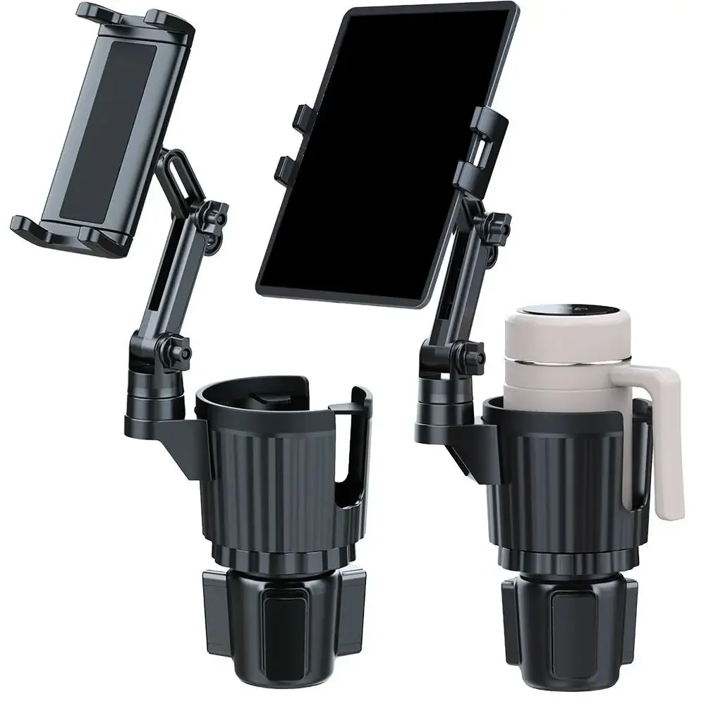 

Universal 2-in-1 Car Cup Holder Phone Mount, 360-Degree Adjustable Base, Hands-Free Stand for Smartphones