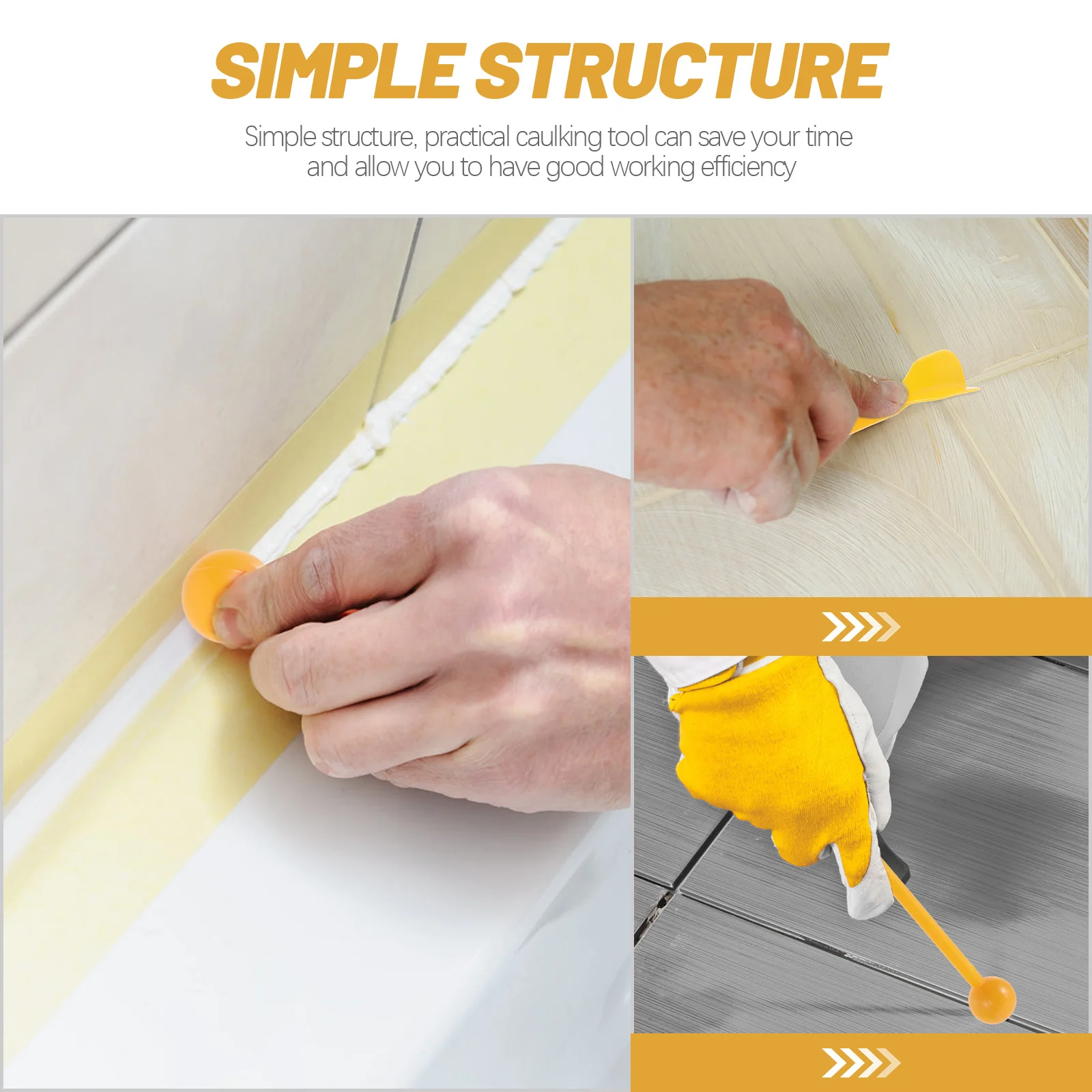 

1Set Caulking Tool Kit Durable Plastic Caulk Scraper Spatula Finishing Tools for Tile Floor Bathroom Kitchen Grout Sealant