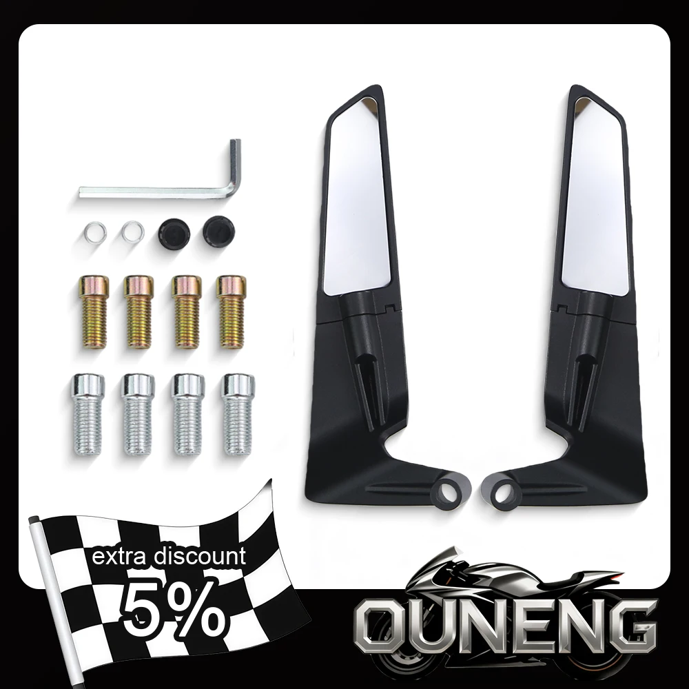 

Motorcycle Mirrors Stealth Winglets Mirror Kits To Rotate Adjustable Mirrors For YAMAHA MT03 MT07 MT09 MT10 XMAX KTM BMW S1000R