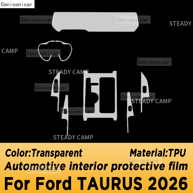 For FORD Taurus 2026 Panel Dashboard Navigation Automotive Interior Protective Film TPU Transparent Anti-Scratch