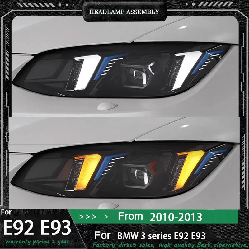 

Для BMW 3 серии M3 E92 E93 LCI фары 2010-2013 модифицированный стиль клыка желтый и белый двухцветный аксессуар для передних фонарей