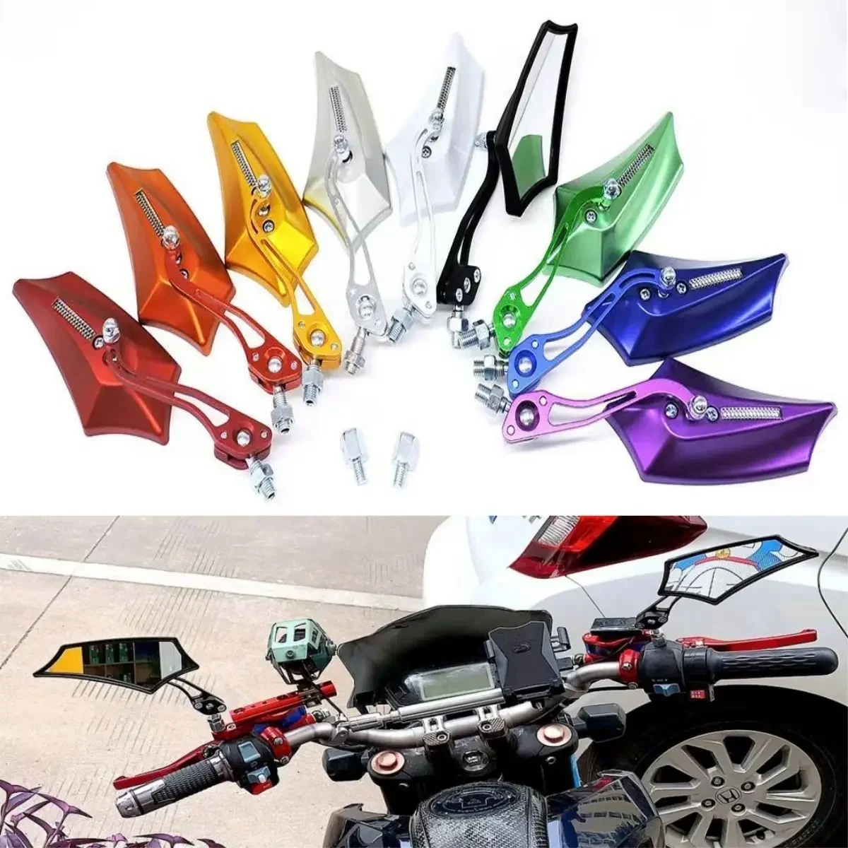 

for Kawasaki Yamaha Honda motorcycle accessories universal Motorcycle rearview mirror universal reflector side mirror suitable