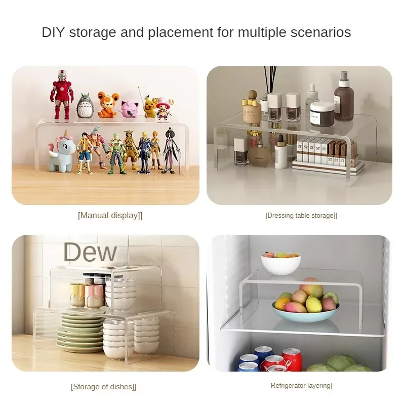 Acrylic Transparent Frame Handmade Model Desktop Cosmetics Storage Rack Elevated Base Toy Perfume Kitchen Organizer Shelf