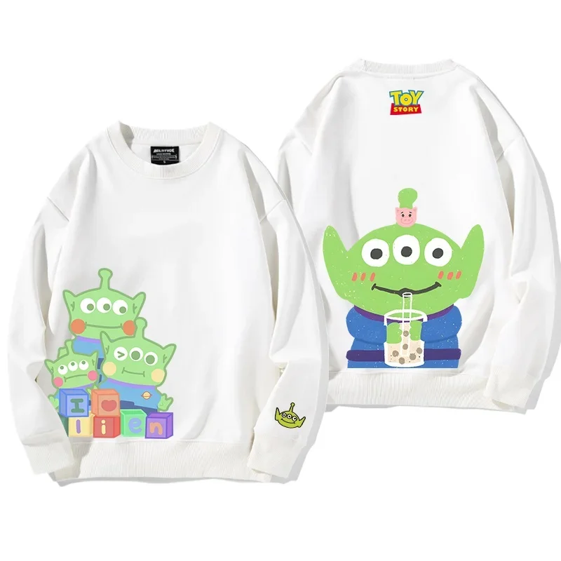 Toy Story anime Alien hoodie women\'s round neck hoodie fashionable women\'s sweater hoodie fashionable casual loose hoodie