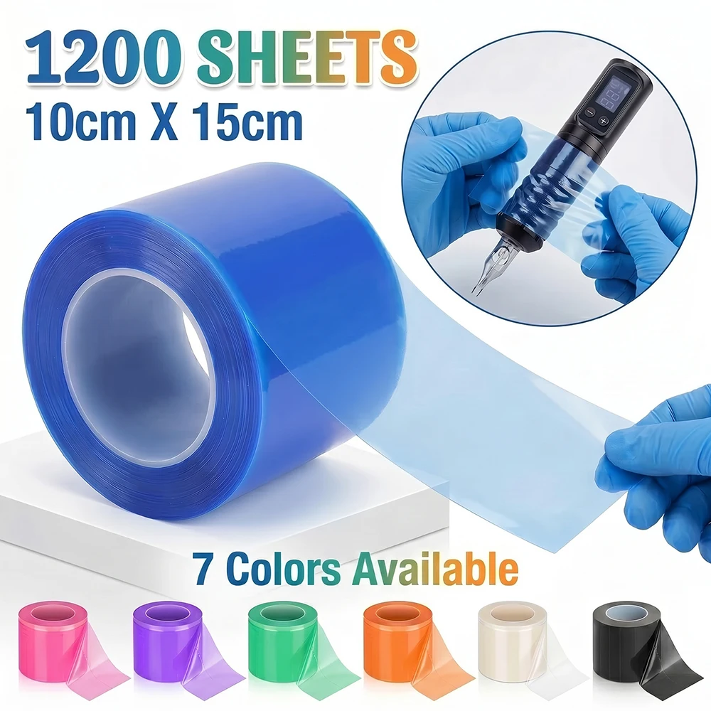 1200pcs Tattoo Barrier Film Roll Disposable Waterproof Adhesive Protective Film Clear Wrap For Tattoo Dental Beauty