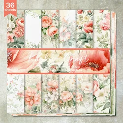 36 Sheets 6inch (Red Flower Peony Flower) Clipping Thin Paper for Bullet Diary, Junk Magazine, Greeting Card Background