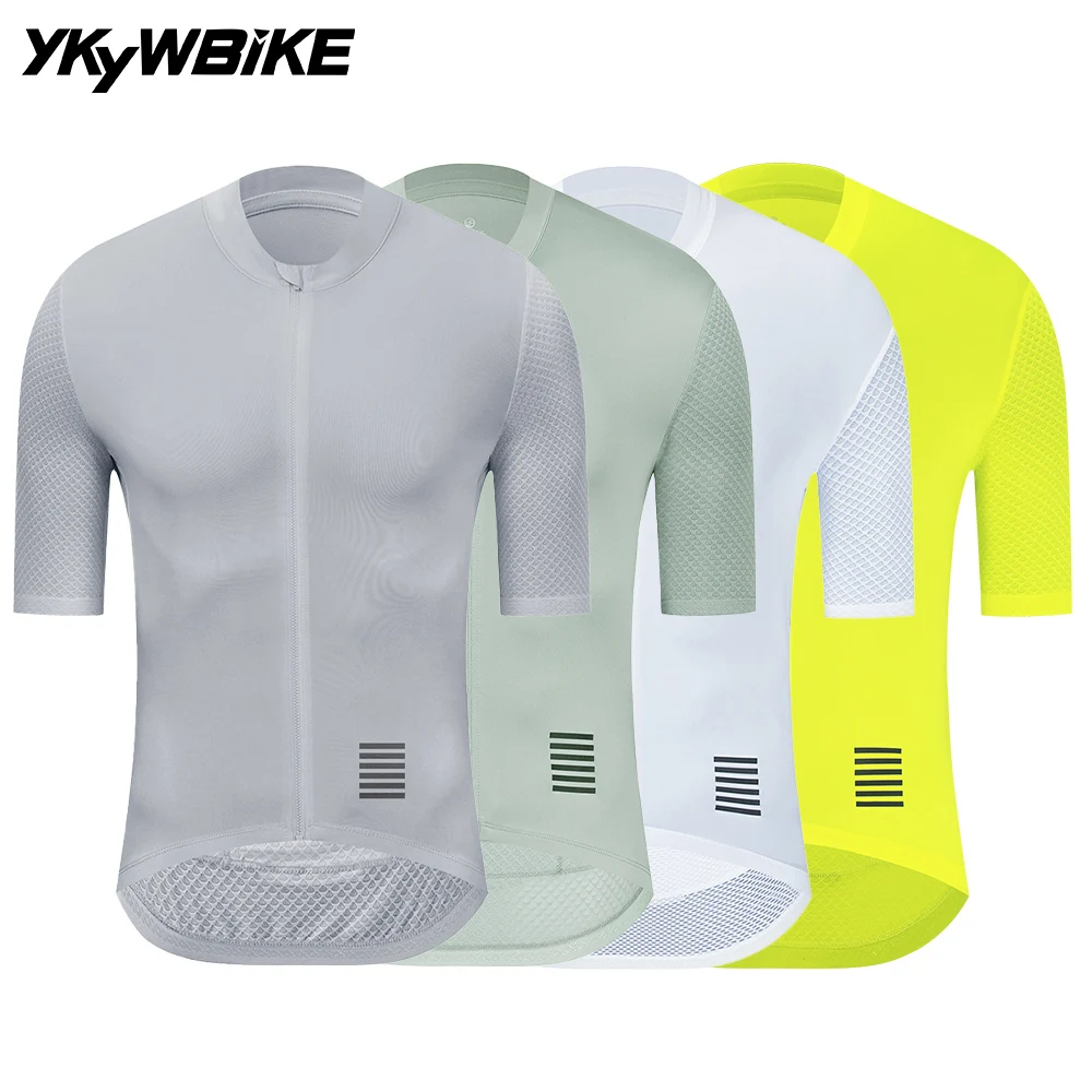 YKYWBIKE Men's Cycling Jersey Short Sleeve Summer Bicycle Jersey Road Bike Shirt Cycling Clothing Breathable Pro Team 