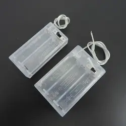 1pcs 2/3 AA Battery Holder Box Case with Switch 2AA 3AA 3V 4.5V Battery Holder Box Case with Lead Transparent Box J17